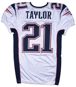 2010 Fred Taylor Game Used New England Patriots Road Jersey Photo Matched To 2 Games (Patriots ProShop)